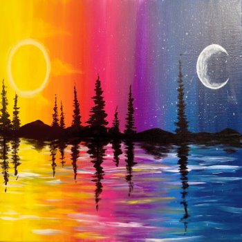 Canvas painting class on 09 21 at muse paintbar garden city day to night Canvas painting class on 09 21 at muse paintbar garden city day to night