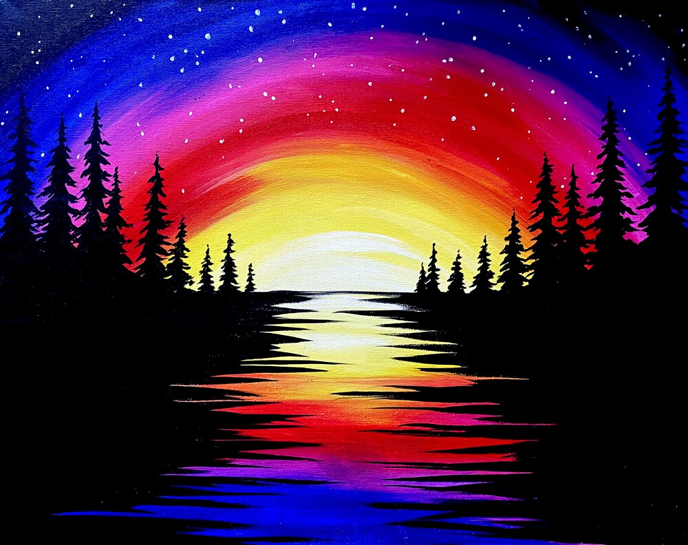 Twilight Rainbow Painting Class Muse Garden City